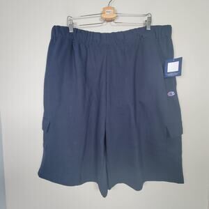 NWT Champion Fleece Cargo Shorts 2XL Navy